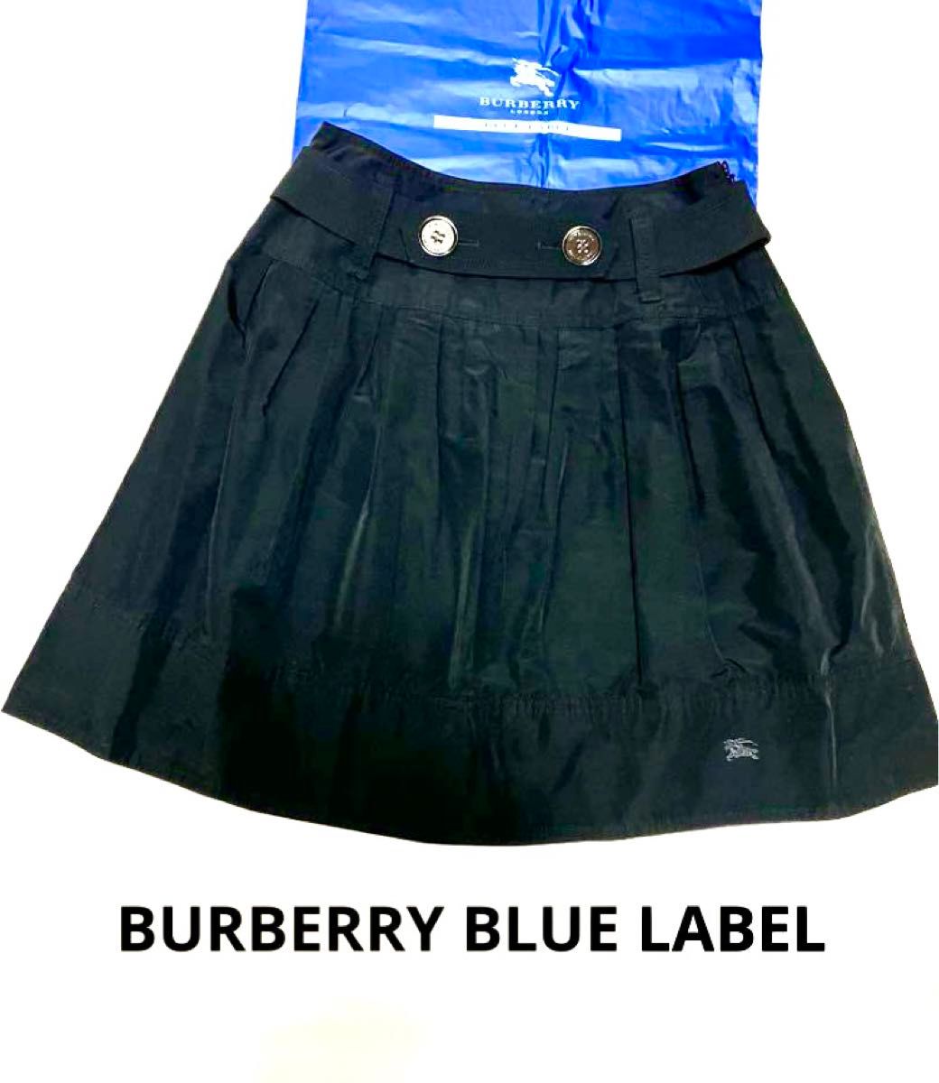 【BURBERRY BLUE LABEL】フレアーミニスカート 36 極美希少 BURBERRY BLUE LABEL フレアスカート 36 ハリ感有り