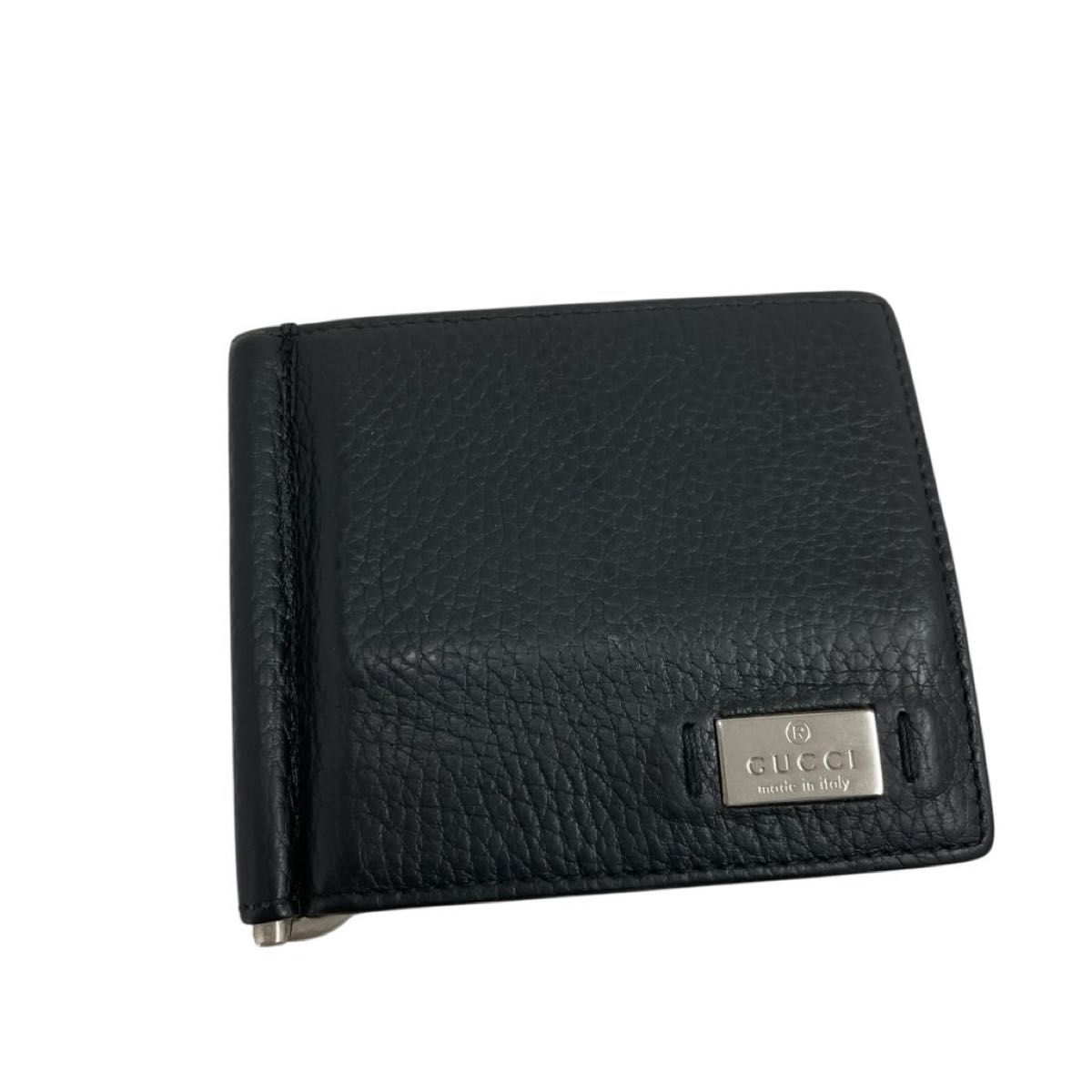 GUCCI グッチ マネークリップ カード入れ レザー ロゴプレート GUCCI グッチ マネークリップ カード入れ レザー ロゴプレート