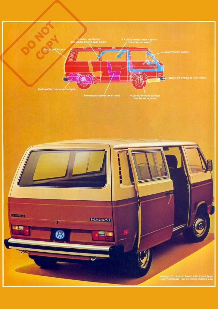 *Volkswagen Vanagon Vanagon advertisement poster ( Brown )* Volkswagen /VW/ Banagon /T4/ type 2