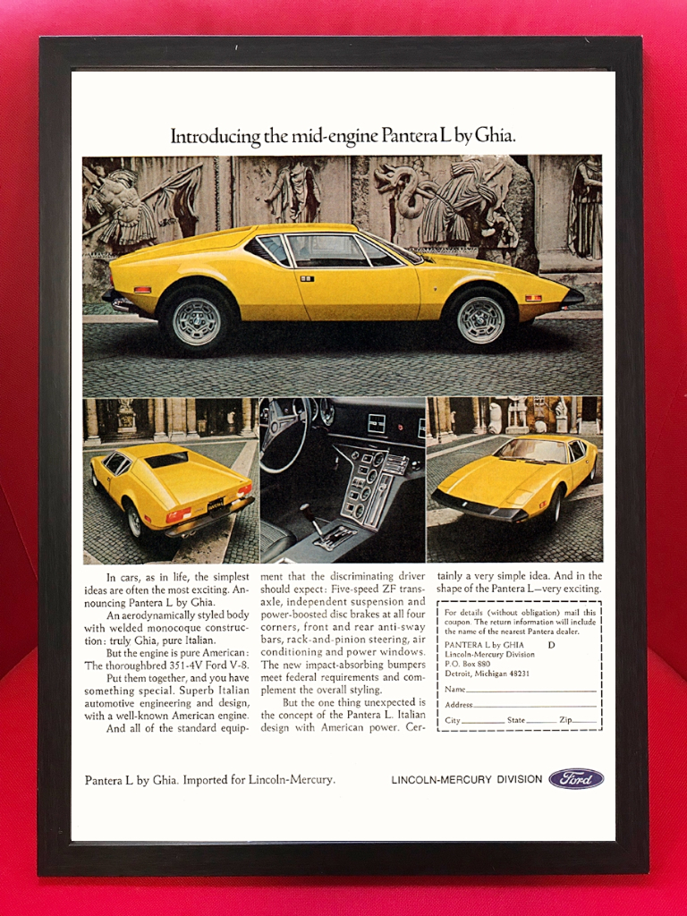 *1973te* Tomaso * хлеб te-laDe Tomaso Pantera* Vintage реклама постер *GTS/GT4/ суперкар /Ford/ Ford /GT40