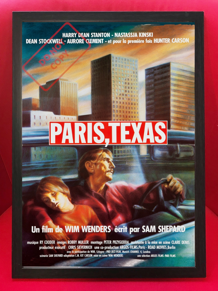 仏版ポスター『パリ、テキサス』 (Paris,Texas)★ヴィム・ヴェンダース/ライ・クーダー/ルート66/ロードムービー_額はA3サイズ用のフレームがピッタリです