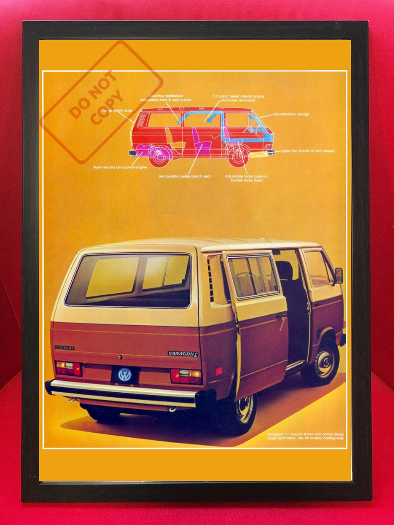 *Volkswagen Vanagon Vanagon advertisement poster ( Brown )* Volkswagen /VW/ Banagon /T4/ type 2