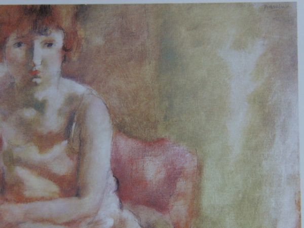 ジュル・パスキン、【座る女】、高級画集画、状態良好、新品高級額装付、絵画 送料無料_画像2