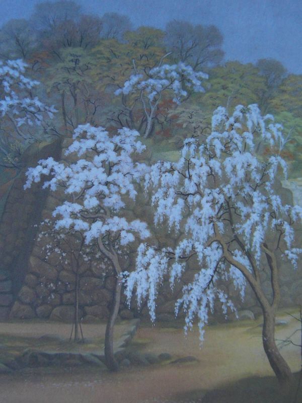 . sphere hope,[ light ... spring. old castle ], rare book of paintings in print ..., condition excellent, new goods high class frame attaching, free shipping, Japanese picture Japanese picture Sakura 