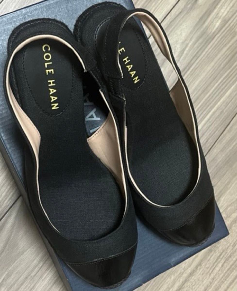 COLE HAAN クラウドフィール ハンプトン ウェッジ サンダル 黒 新品 Cole Haan Cloudfeel ウェッジ サンダル 23.5cm