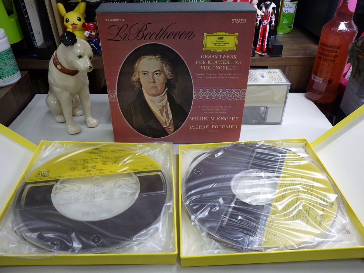 【￥1，000～】Reel-to-reel-tape｜オープンリール★DGG/4TRACK19cm/s★BEETHOVEN：GESAMTWERK FUR KLAVIER U， VIOLONCELLO W.KEMPFF