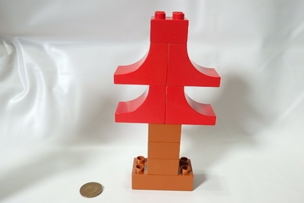 ＃0054　レゴデュプロ　ブロック　木　紅葉　赤色　＃特殊パーツ　ブロック_画像1