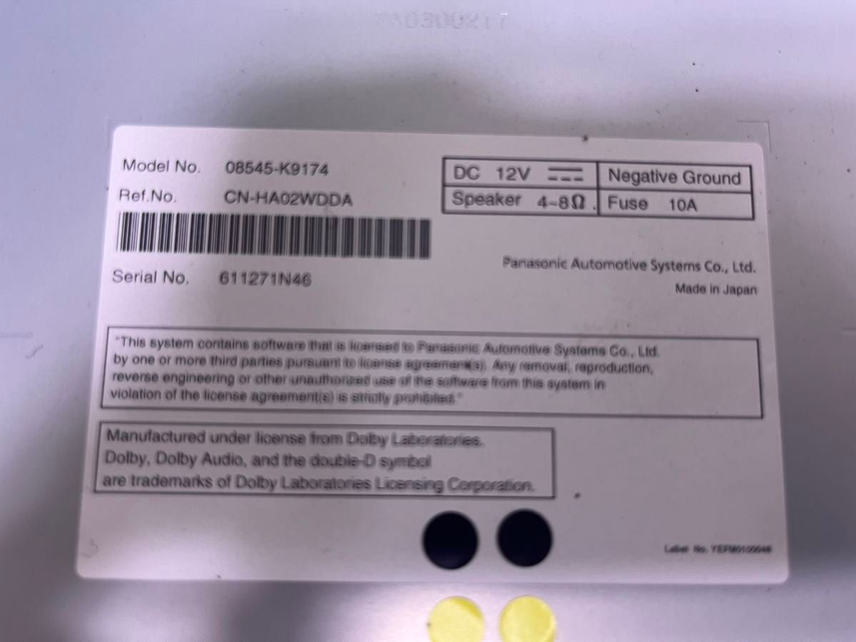 ダイハツ純正ナビ NMZN-W73D 新車外し ワイドスタンダード ダイハツ純正ナビ NMZN-W73D 新車外し ワイドスタンダード
