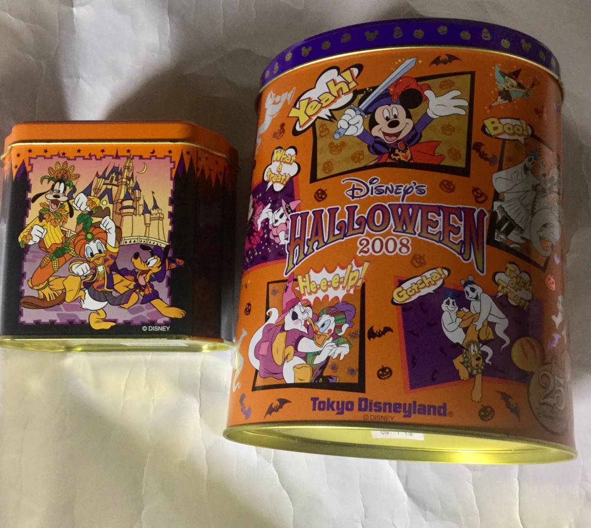 ヤフオク 東京ディズニーランド お菓子空き缶 04年ハロ