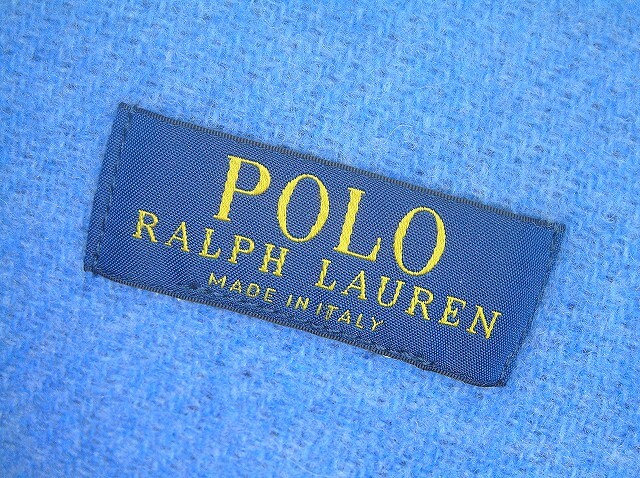  muffler use 1 times! POLO RALPH LAUREN Polo Ralph Lauren!......Navy navy series Unisex Wool wool width 162.× length 25.#4954