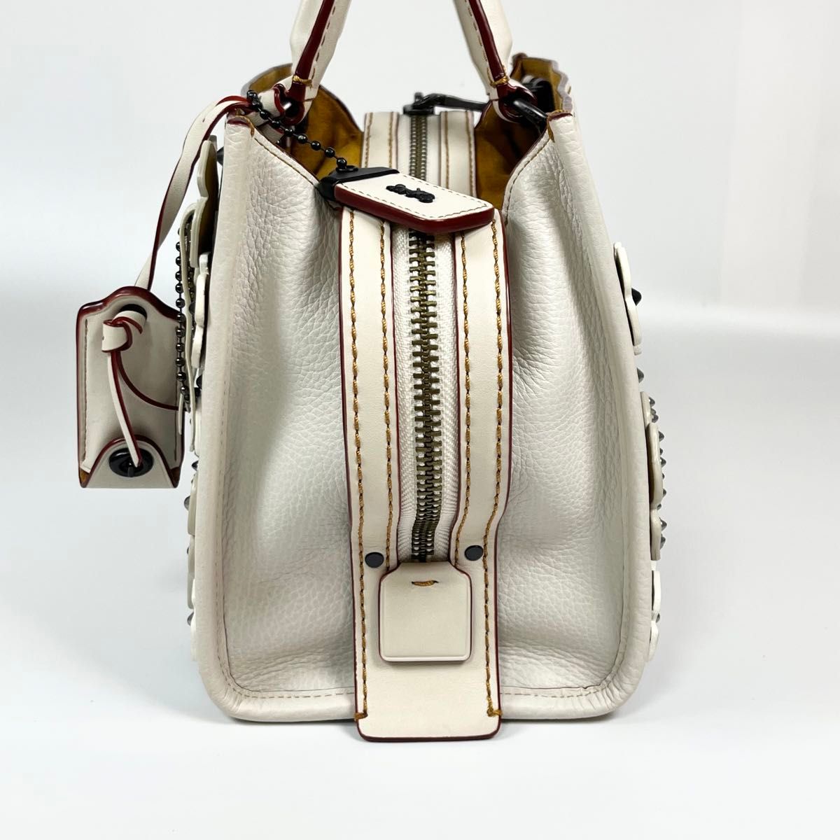 美品】COACH コーチ 2way ショルダー ハンドバッグ ティーローズ 美品】COACH コーチ 2way ショルダー ハンドバッグ ティーローズ