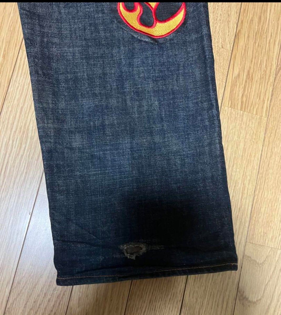 エビス エヴィス EVISU ファイヤー 刺繍 40インチ レアサイズ エビス エヴィス EVISU ファイヤー 刺繍 40インチ レアサイズ