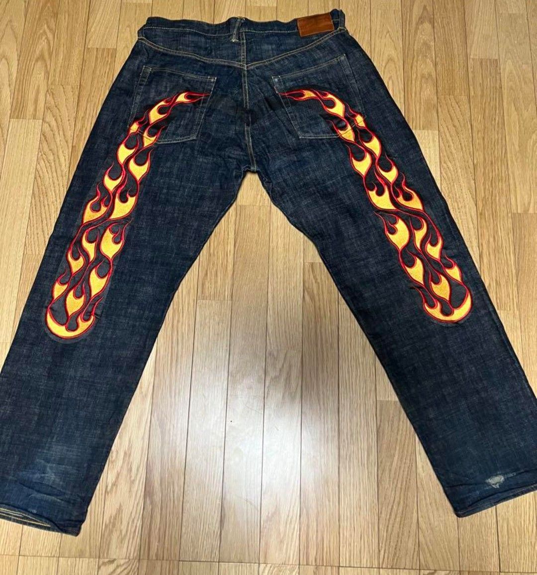 エビス エヴィス EVISU ファイヤー 刺繍 40インチ レアサイズ エビス エヴィス EVISU ファイヤー 刺繍 40インチ レアサイズ
