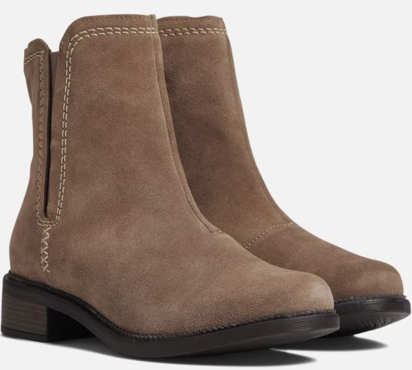Clarks 24cm チェルシー ブーツ ブラウン ベージュ ジッパー Clarks 24cm チェルシー ブーツ ブラウン ベージュ ジッパー
