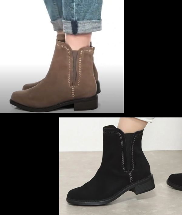 Clarks 24cm チェルシー ブーツ ブラウン ベージュ ジッパー Clarks 24cm チェルシー ブーツ ブラウン ベージュ ジッパー