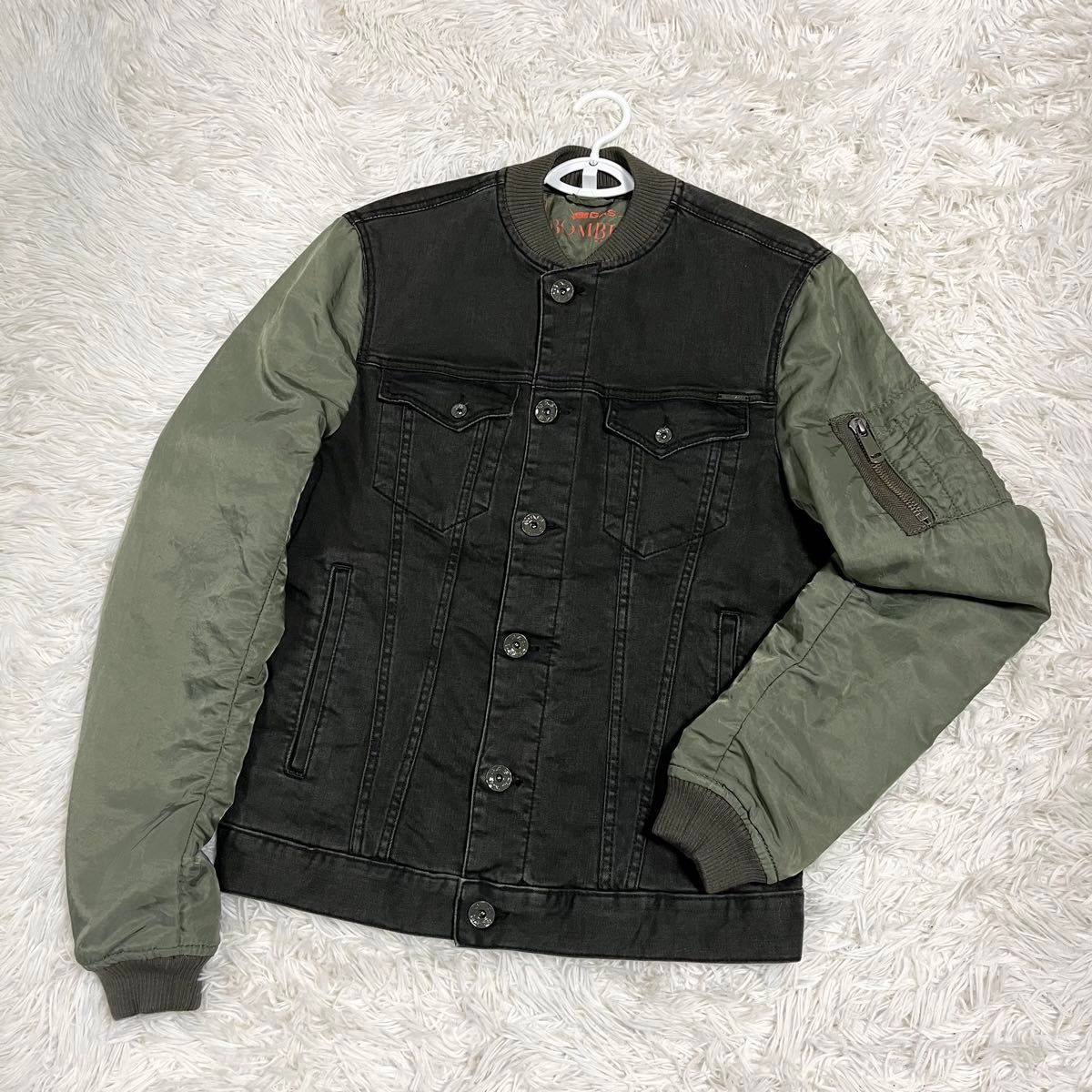 美品】GAS ガス デニムボンバージャケット Type MA-1 カーキ 美品】GAS ガス デニムボンバージャケット Type MA-1 カーキ