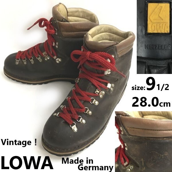 最安 70s-80s?/Vintageドイツ製☆ローバー/LOWA☆本革/レザー/トレッキングブーツ/シューズ【9.5/28.0/茶】雪山/重登山靴/Boots/shoes◆pZ-222 28.0cm