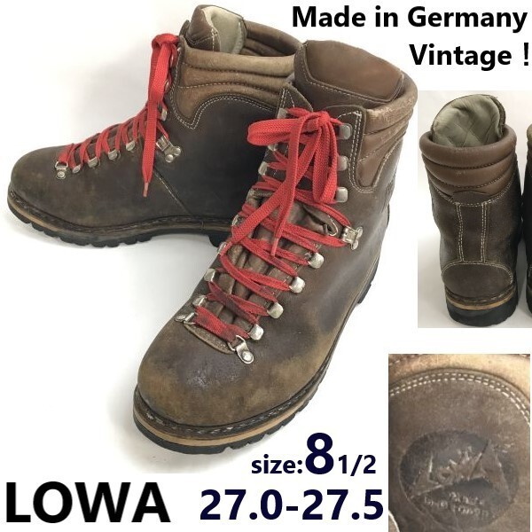 レビュー高評価のおせち贈り物 80s-90s/ドイツ製/Vintage☆ローバー/LOWA☆本革/レザー/トレッキングブーツ/シューズ【8.5/27.0/茶】雪山/重登山靴/Boots/shoes◆pZ-224 27.0cm