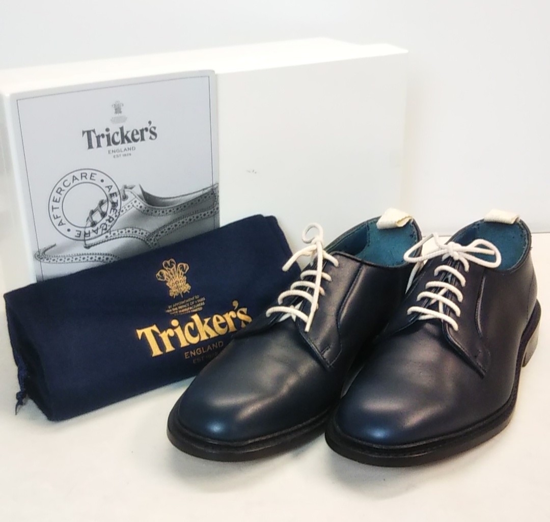 Tricker's トリッカーズ ANTONIA 別注 プレーントゥ レザー ドレスシューズ ネイビー 6 フィッティング5