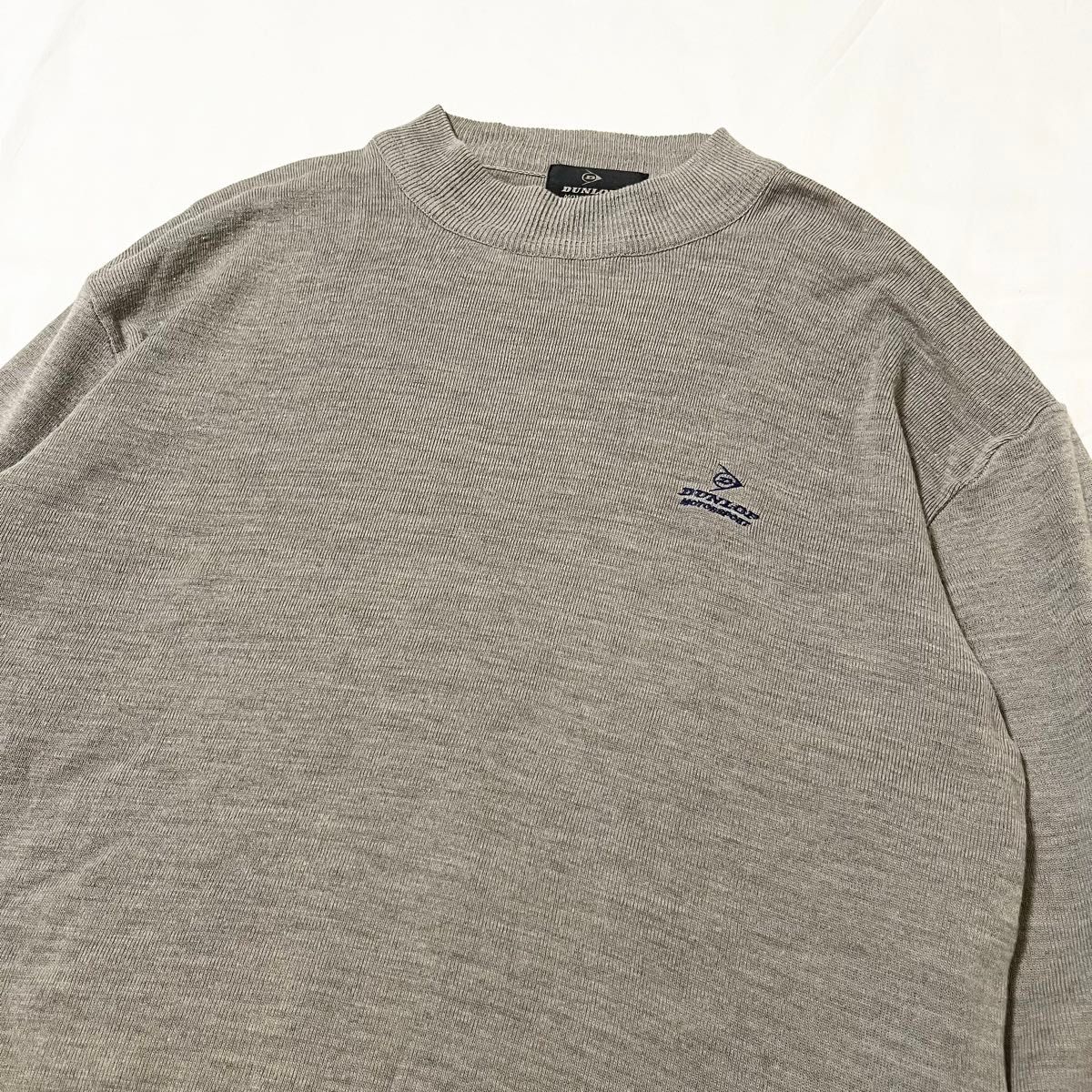 OLD Dunlop ダンロップ 刺繍ロゴ 薄手 ニットセーター 企業物 OLD Dunlop ダンロップ 刺繍ロゴ 薄手 ニットセーター 企業物
