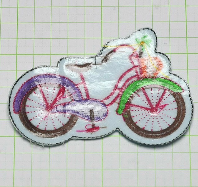 アイロンワッペン・パッチ カラフル自転車 zq_画像2