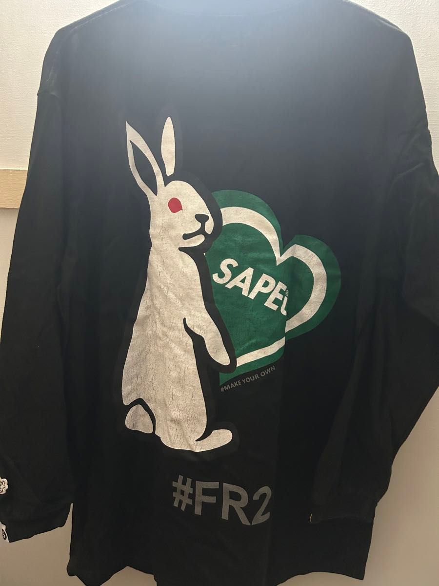 売り切り 】FR2×SAPEur バレンタインコラボ ロングTシャツ/XL/黒 売り切り 】FR2×SAPEur バレンタインコラボ ロングTシャツ/XL/黒