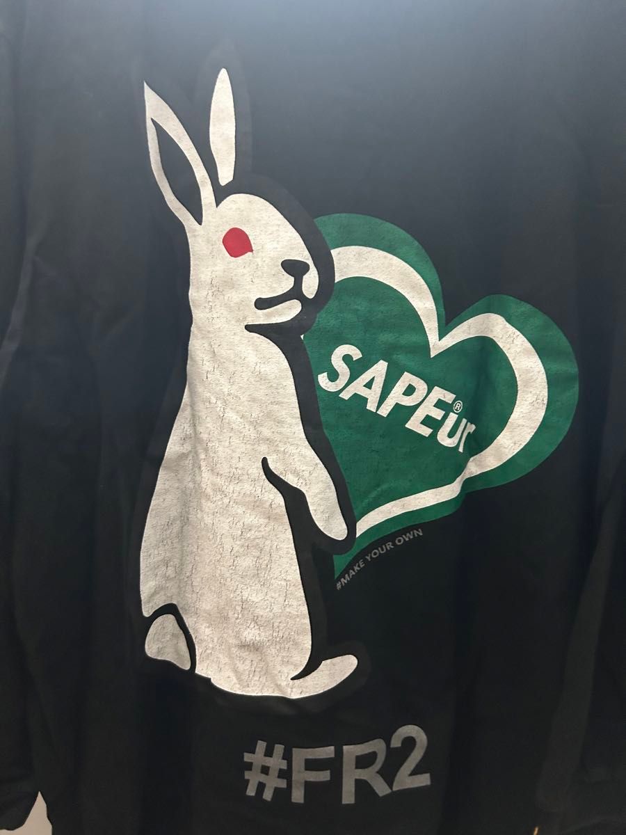 売り切り 】FR2×SAPEur バレンタインコラボ ロングTシャツ/XL/黒 売り切り 】FR2×SAPEur バレンタインコラボ ロングTシャツ/XL/黒