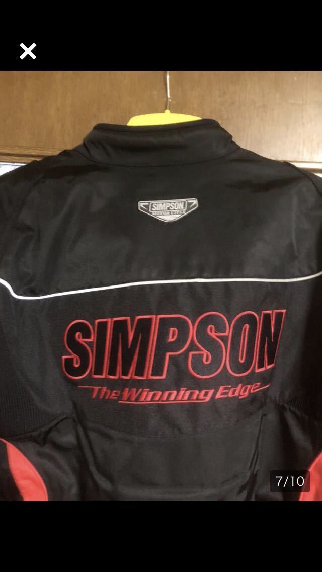 #84-USED SIMPSON シンプソン ブラック/レッド ナイロン ジャケット サイズLW_画像8