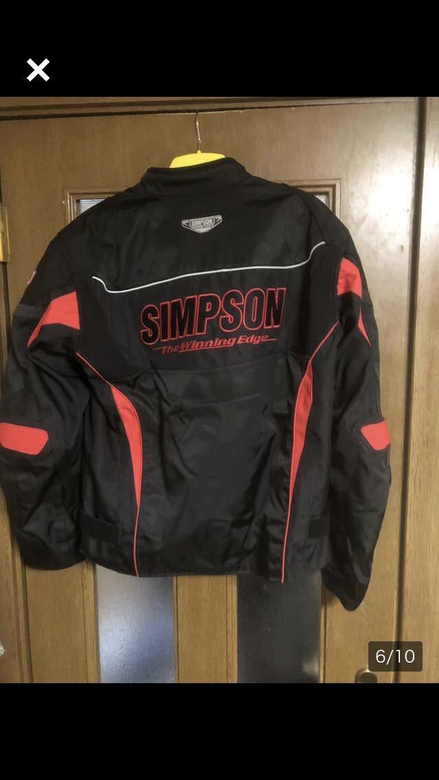 #84-USED SIMPSON シンプソン ブラック/レッド ナイロン ジャケット サイズLW_画像9