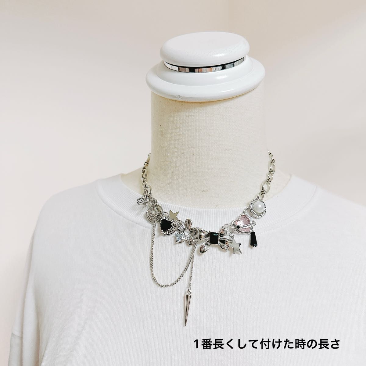 ネックレス y2k フェアリーグランジ グランジ シルバー ハート ネックレス y2k フェアリーグランジ グランジ シルバー ハート