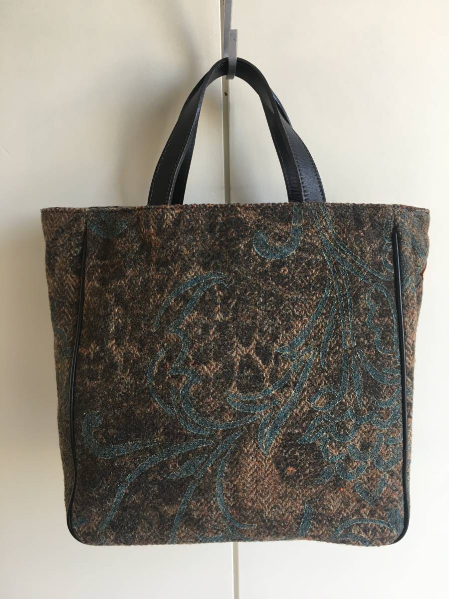  beautiful goods *NY departure MZ WALLACE M ji- Wallace wool × leather tote bag pattern *