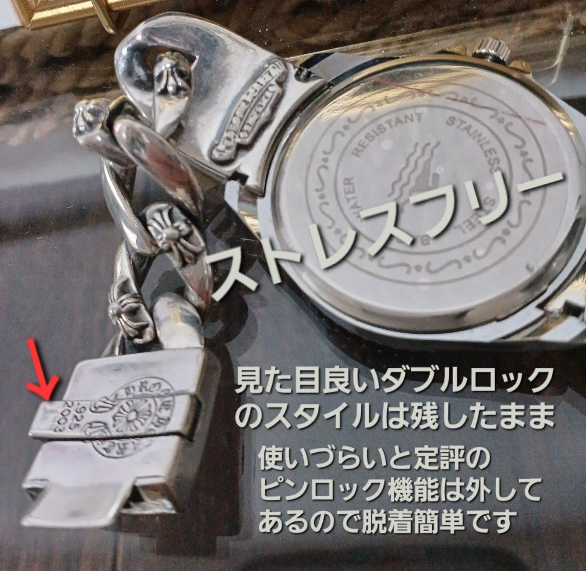 黒サブ 型 シルバー ウォッチブレスレット / 腕時計 ボックスID 黒サブ 型 シルバー ウォッチブレスレット / 腕時計 ボックスID