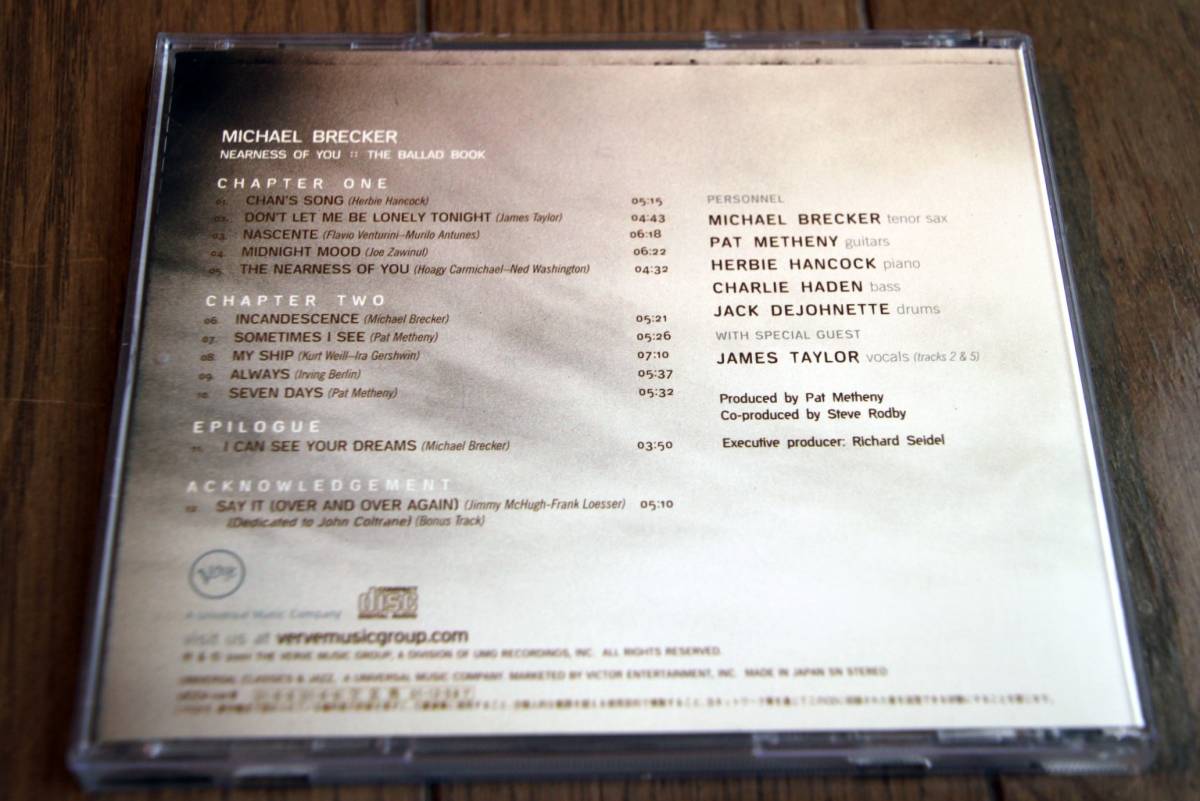[CD] Michael Brecker / Nearness of you - The Ballad Book 帯付