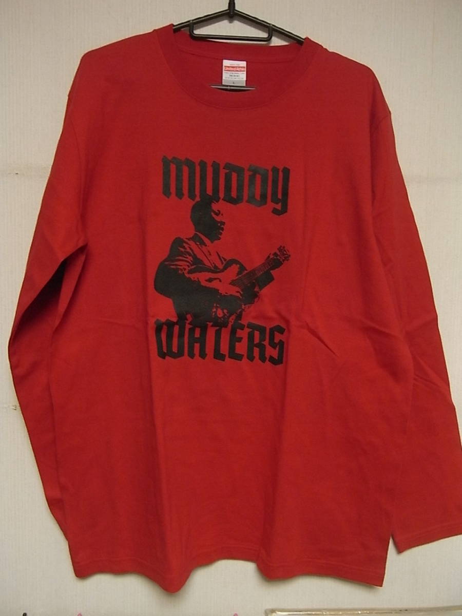 即決★新品長袖ブルースＴシャツ★マディ・ウォーターズ★MUDDY WATERS★レッドボディ×ブラックプリント★S/M/L/XLサイズ対応可能_画像1