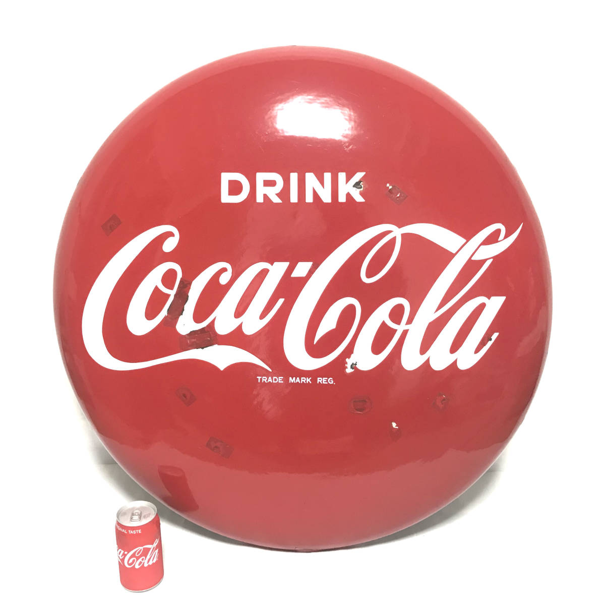 【看板】コカコーラ Coca-Cola 看板 金属製 直径81cm 昭和レトロ ビンテージ ディスプレイ 店舗 FK