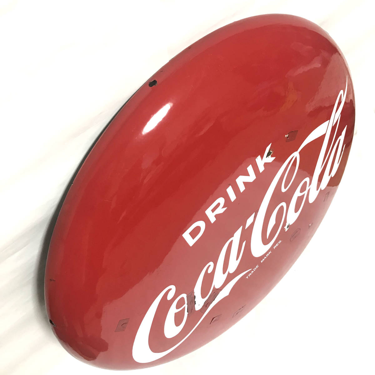 [ табличка ] Coca Cola Coca-Cola табличка металлический диаметр 81cm Showa Retro Vintage дисплей магазин FK