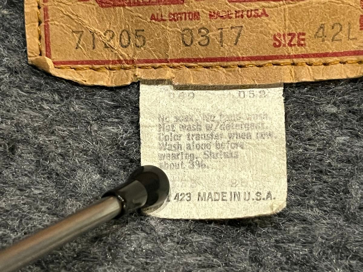 希少 42 70s Levi's 71205-0317 リーバイス ブランケット 希少 42 70s Levi's 71205-0317 リーバイス ブランケット