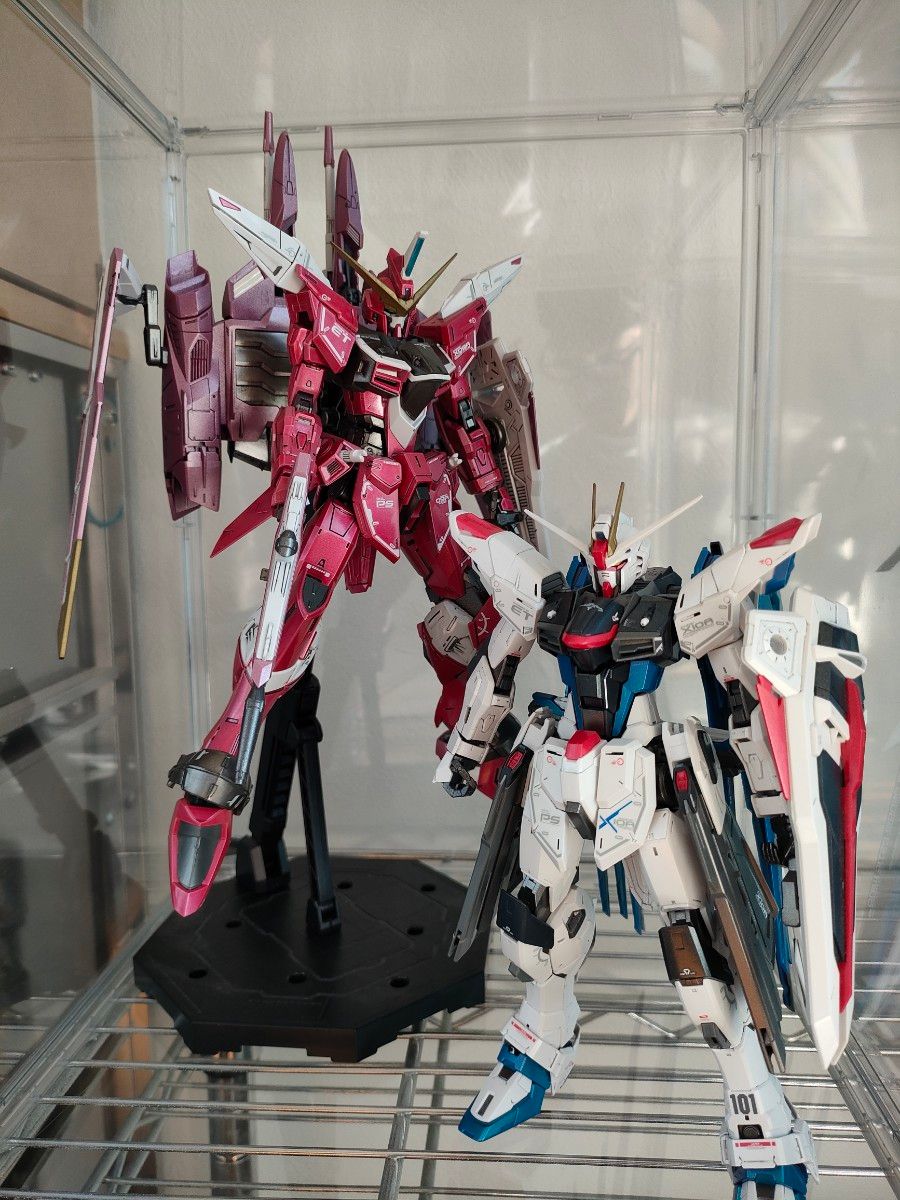 MG フリーダムガンダム&ジャスティスガンダム 完成塗装品 プラモデル MG フリーダムガンダム&ジャスティスガンダム 完成塗装品 プラモデル
