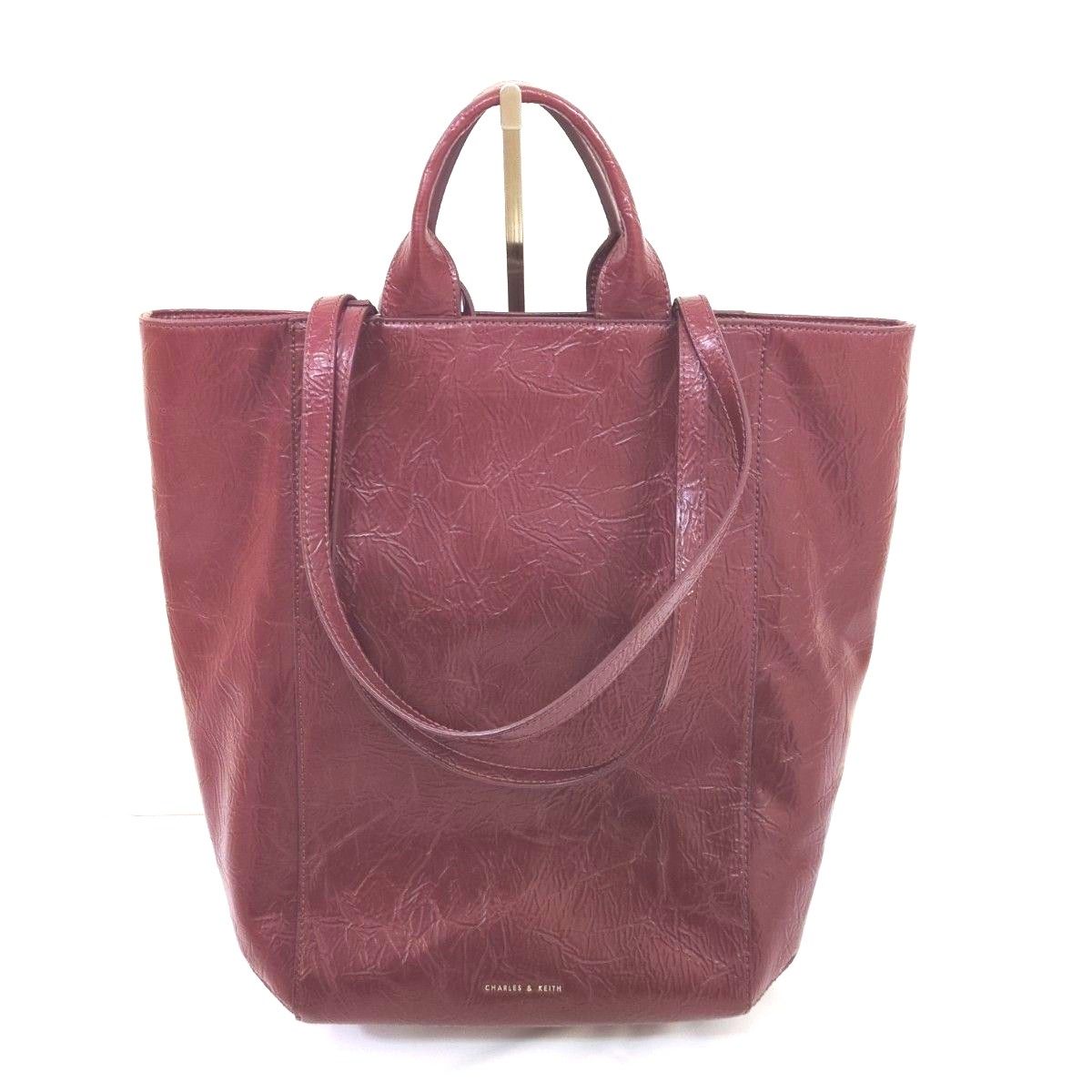 追跡★Charles&Keith ポーチ付 大容量 A4 2WAY トートバッグ CHARLES&KEITH 2way トートバッグ ショルダーバッグ ポーチ付き
