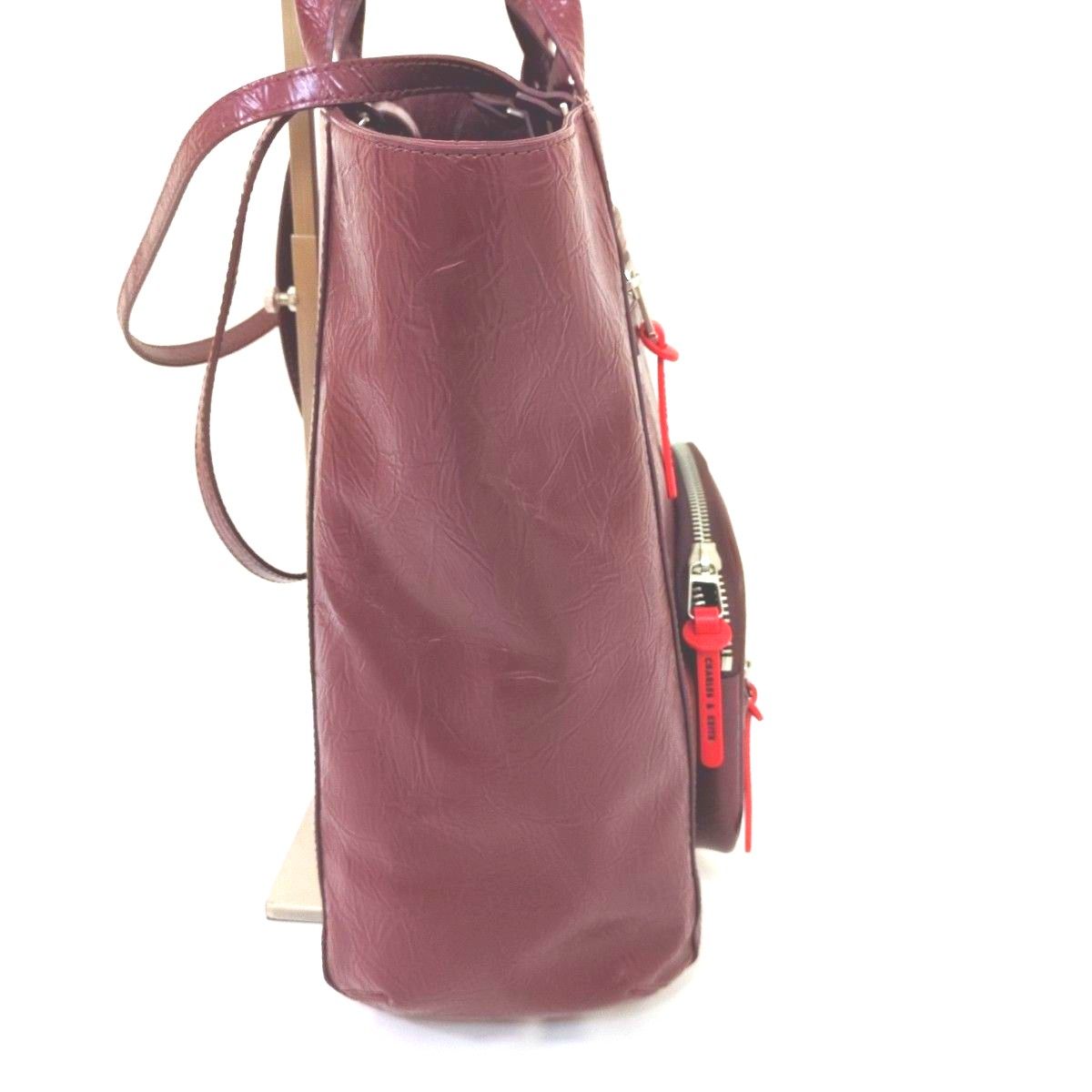 追跡★Charles&Keith ポーチ付 大容量 A4 2WAY トートバッグ CHARLES&KEITH 2way トートバッグ ショルダーバッグ ポーチ付き
