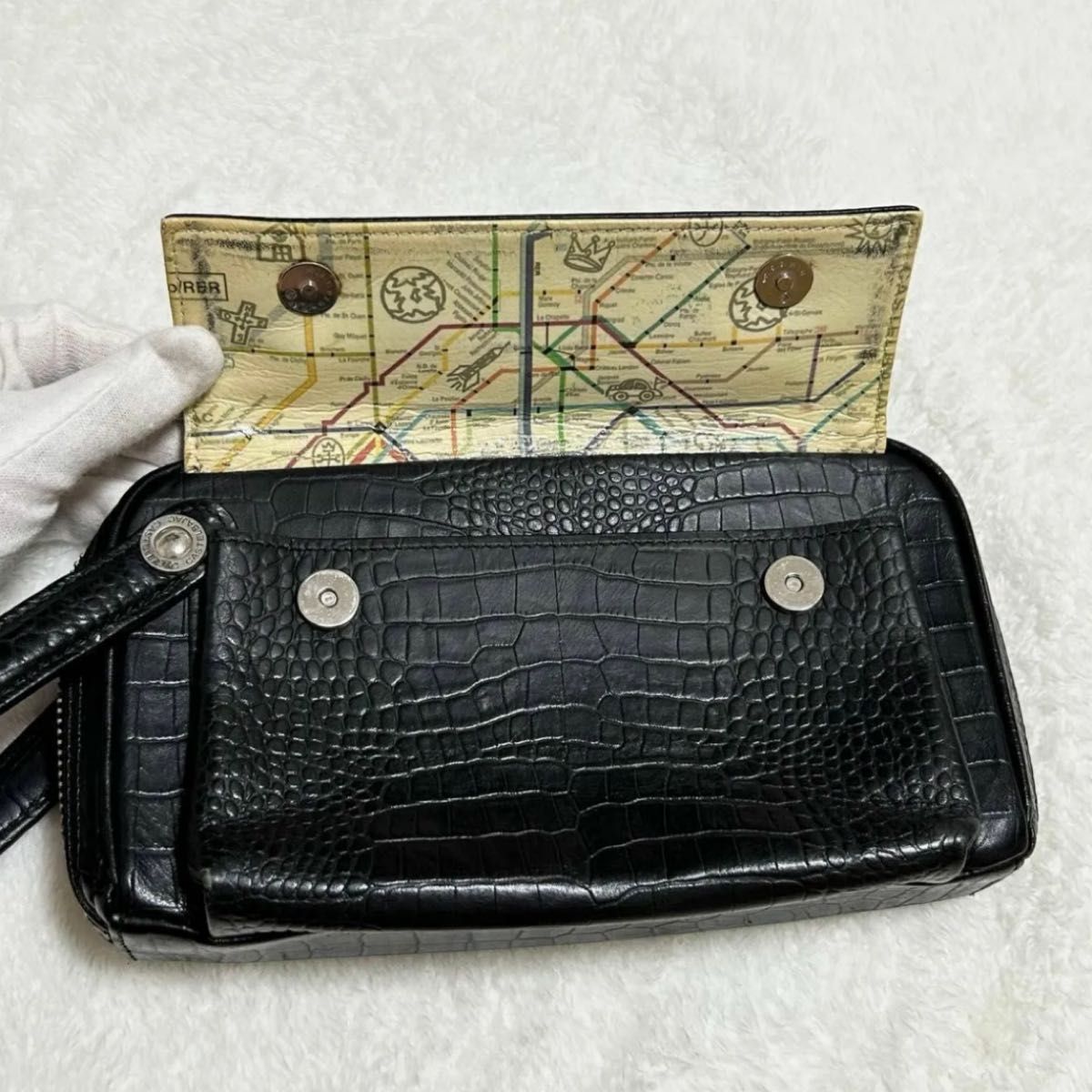 CASTELBAJAC カステルバジャック セカンドバッグ レザー クロコ CASTELBAJAC カステルバジャック セカンドバッグ レザー クロコ