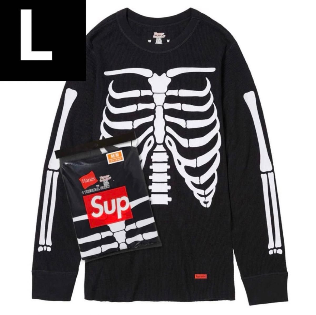 Lサイズ Supreme × Hanes Bones Thermal Crew Black 黒|Yahoo Lサイズ Supreme × Hanes Bones Thermal Crew Black 黒|Yahoo