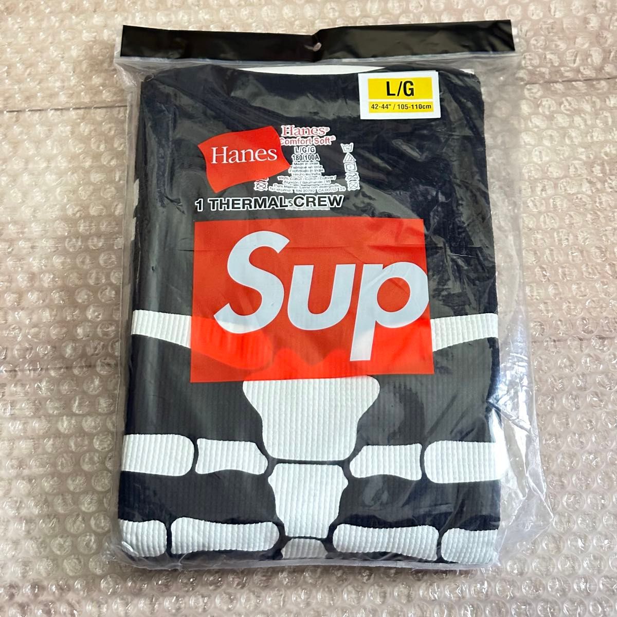 Lサイズ Supreme × Hanes Bones Thermal Crew Black 黒|Yahoo Lサイズ Supreme × Hanes Bones Thermal Crew Black 黒|Yahoo