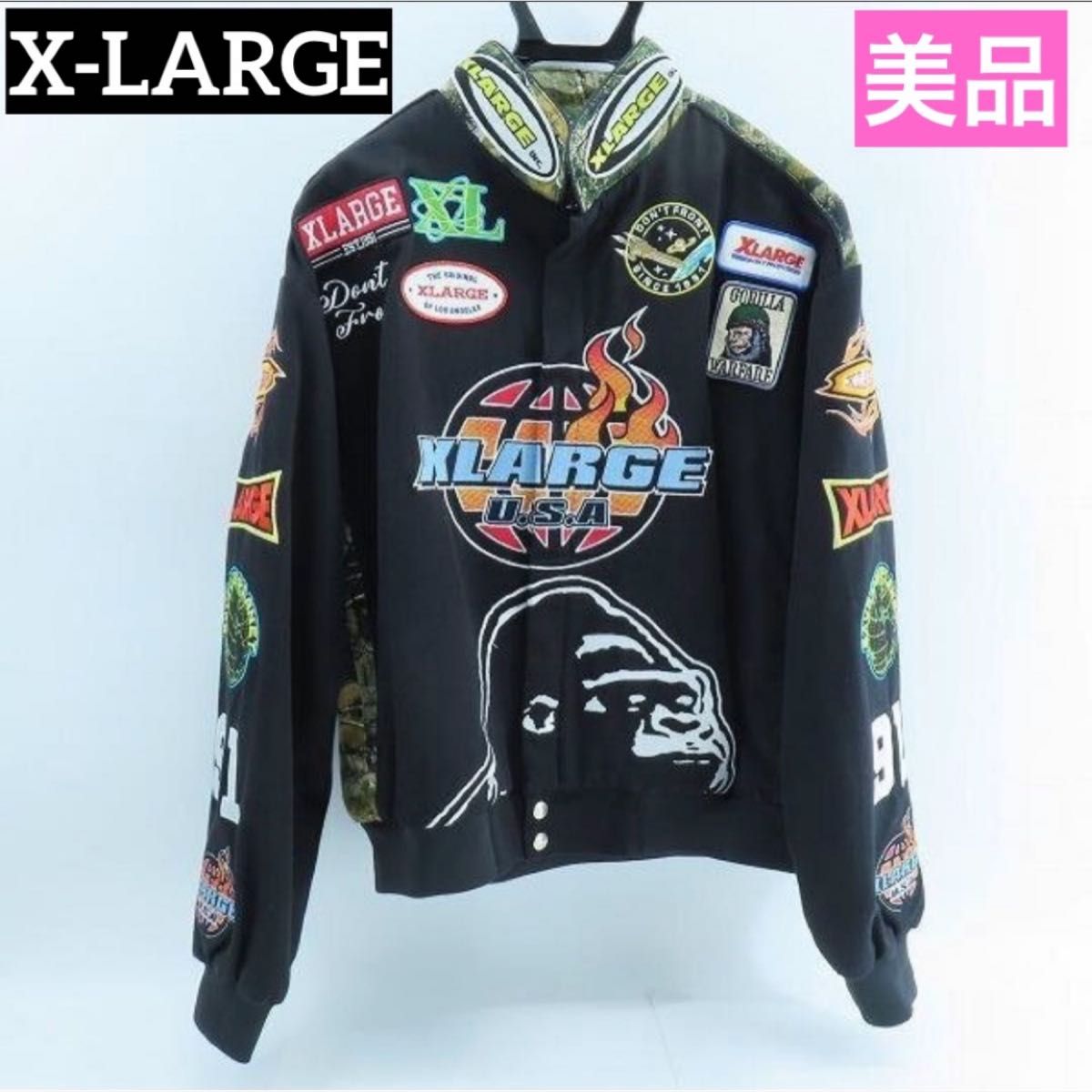美品】X-LARGE/エクストララージ USA LA-91 パッチ ジャケット S 美品】X-LARGE/エクストララージ USA LA-91 パッチ ジャケット S