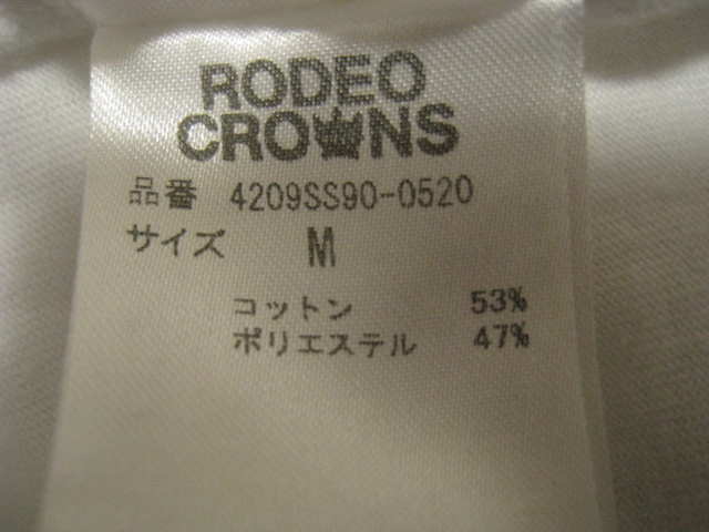 RCWB RODEO CROWNS ロデオクラウンズ Tシャツ 長袖 Vネック 白 ホワイト Mサイズ 胸ポケット バックプリント アメリカ_画像6