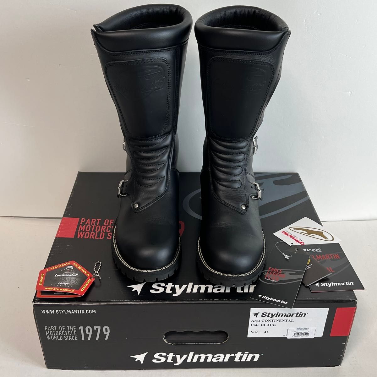 スティルマーティン ライディングブーツ サイズ41(26cm) スティルマーチン Stylmartin Continental ブラック サイズ41(26