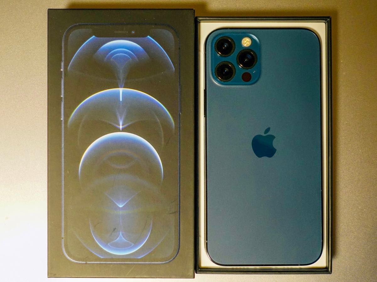 美品】iPhone12 Pro 128GB SIMフリー パシフィックブルー おまけ 美品】iPhone12 Pro 128GB SIMフリー パシフィックブルー おまけ