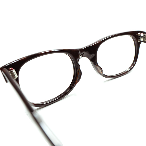 最初期Minimalism体現レアモデル 1960s USA製デッドAOアメリカンオプティカルAMERICAN OPTICALヒンジレスウェリントン DARK DEMI size46/22_画像4