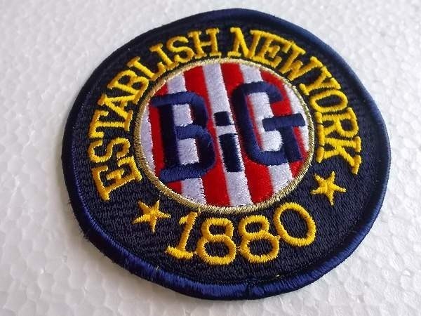 NEYYORK ESTABLISH BIG ニューヨーク 1880 設立 ワッペン/パッチ 刺繍 アメリカ USA カスタム 古着154_画像3