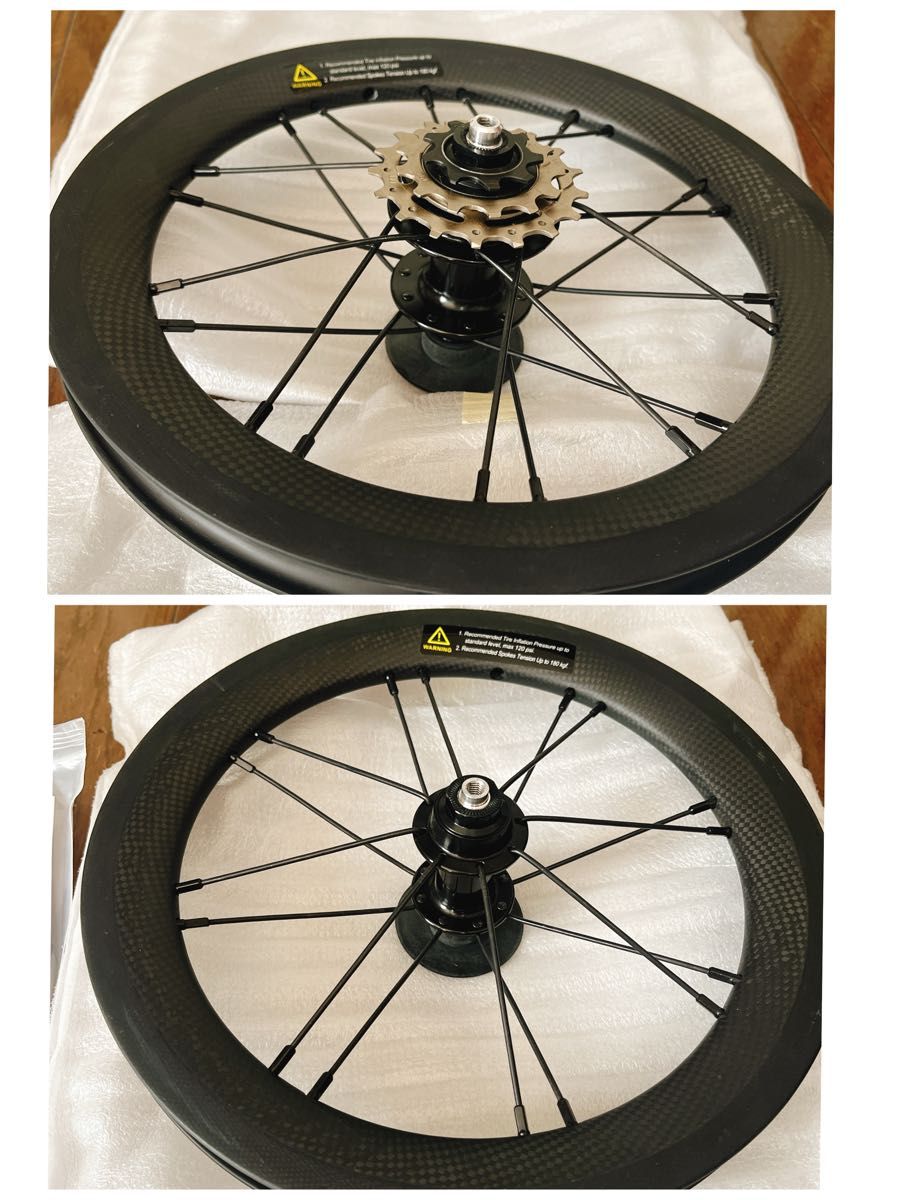 DAHON カーボンホイール 14インチ 前後セット ダホン k3 新品未 DAHON カーボンホイール 14インチ 前後セット ダホン k3 新品未